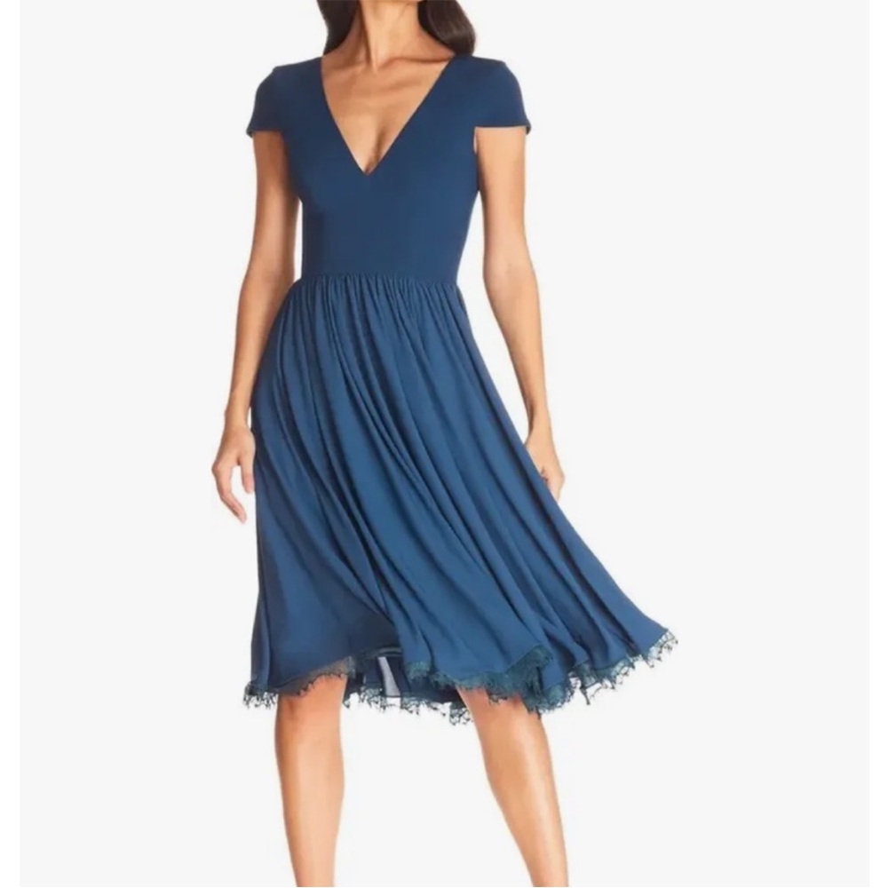 Dress the Population Blue Midi Dress Size Small - Picture 4 of 15